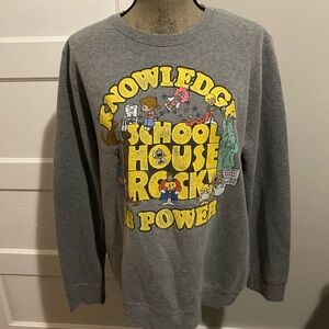 Ripple Junction Gray Schoolhouse Rock Graphic Crewneck Sweatshirt